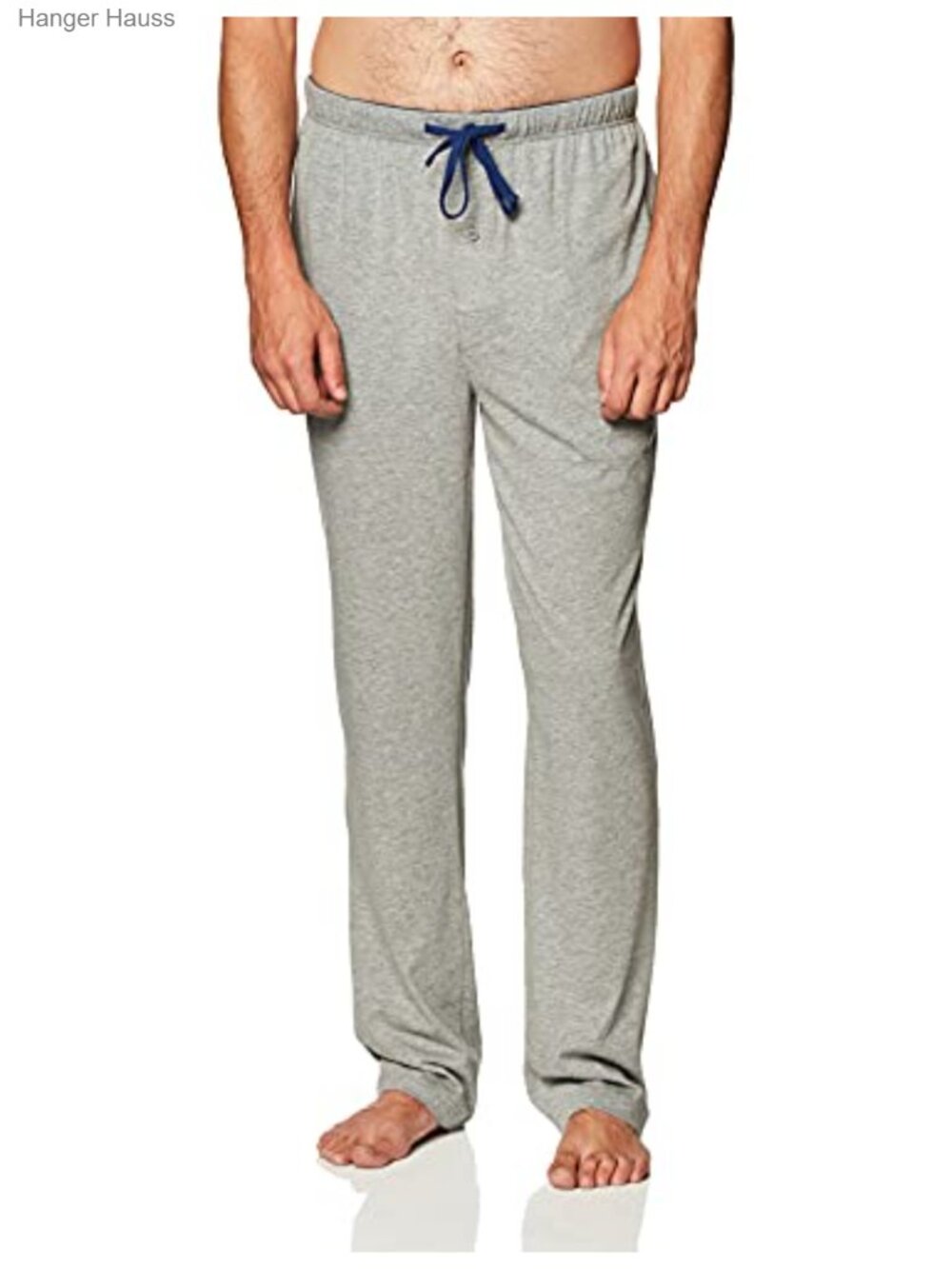 Men's Solid Knit Sleep Pants Drawstring Pockets Cotton Pajama Bottoms